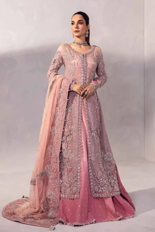 Zilverah Blush Pink Embroidered Lehenga Set – Luxury Party Wear Pakistan Dress Norway
