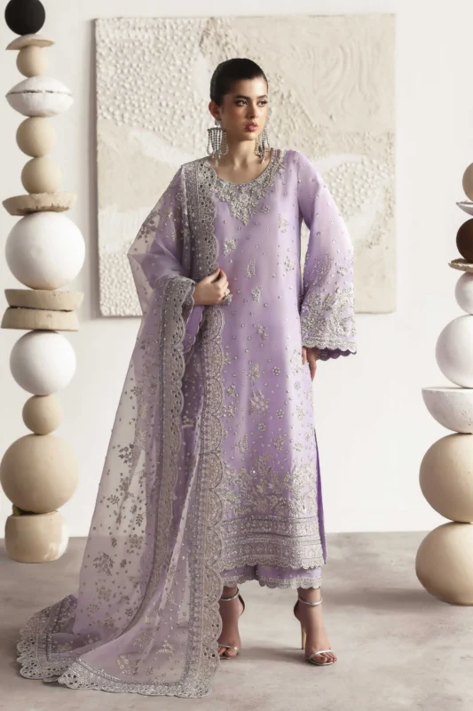 Zilverah Champagne Pure Silk Embroidered 3-Piece Party Wear Suit — Buy Online Norway