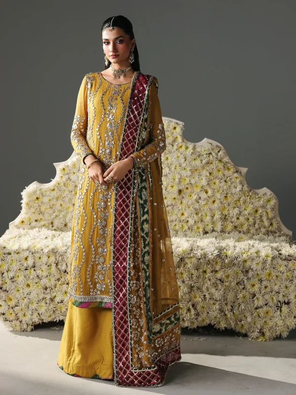 Zilverah Embellished Chiffon Sharara Set – Festive Formal Wear Norway