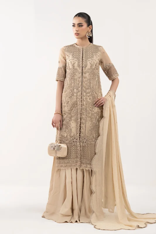 Zilverah Coffee Embroidered Organza 3-Piece Formal Wear Suit – Buy Online Norway