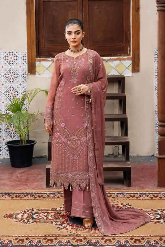 Zilverah embroidered chiffon formal wear 3-piece suit — buy online Norway