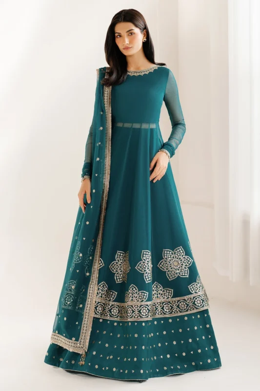 Zilverah embroidered chiffon party wear 3-piece dress – buy online Norway