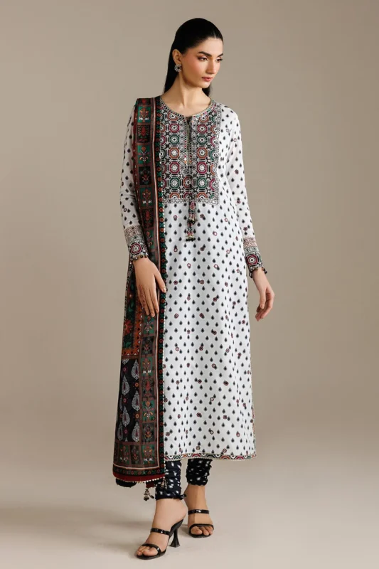 Zilverah embroidered raw silk formal wear dress – buy online Norway