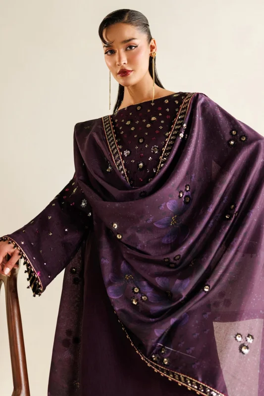 Zilverah Embroidered Raw Silk Party Wear Suit – Buy Online Norway