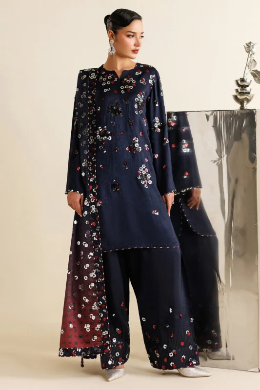 Zilverah Embroidered Raw Silk Party Wear Suit – Buy Pakistani Dress Norway