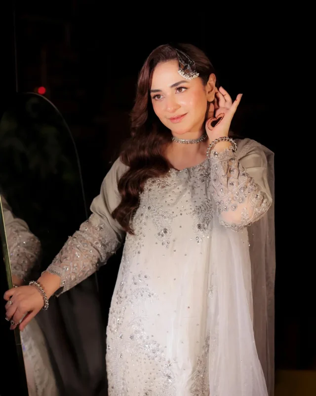 Zilverah Korean Raw Silk Gharara 3PC Party Wear Norway – Grey Embroidered Festive Outfit