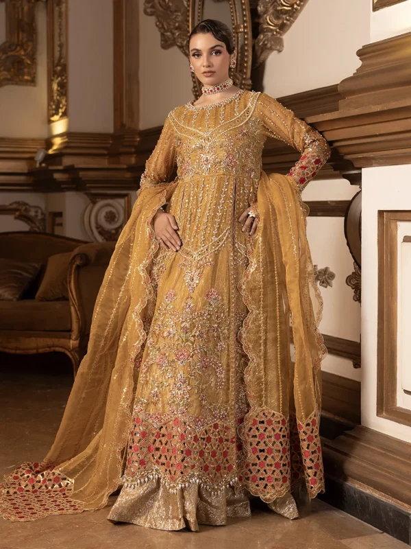 Zilverah Mustard Organza Maxi – Luxury Formal Wear Buy Online Norway