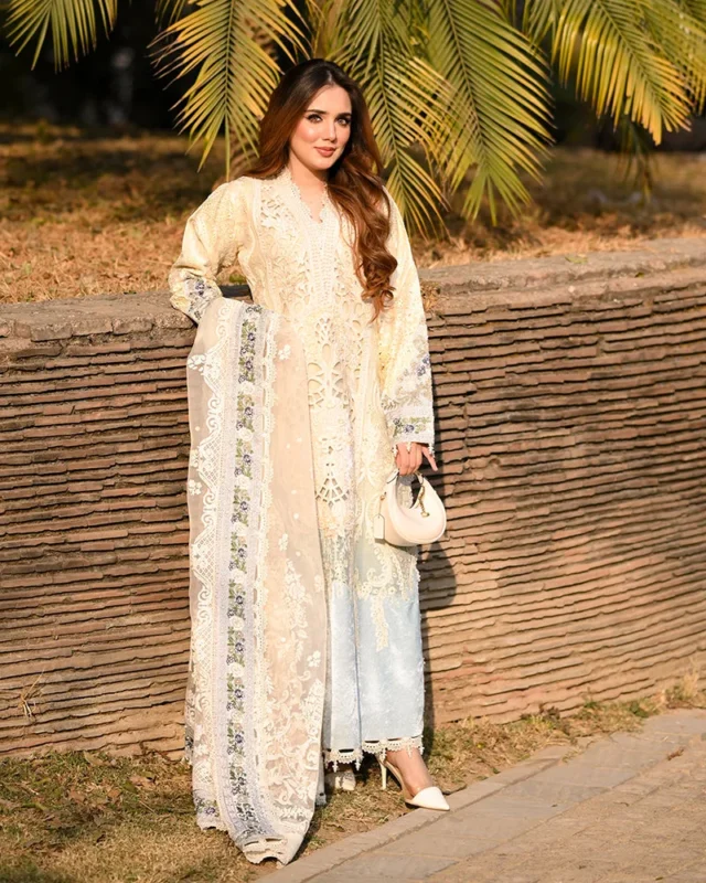 Zilverah Organza Sequin Embroidered 3-Piece Party Wear Dress – Buy Online Norway