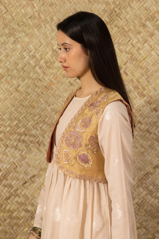 Zilverah Embroidered Dupion Silk Koti Pastel Yellow Festive Formal Wear Buy Online Norway