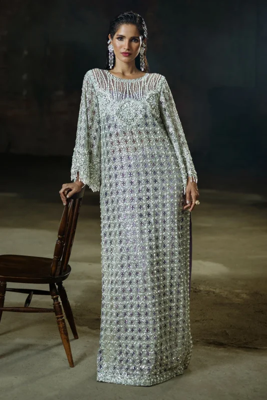 Zilverah Lavande purple embroidered net formal wear 3-piece Pakistani dress Norway