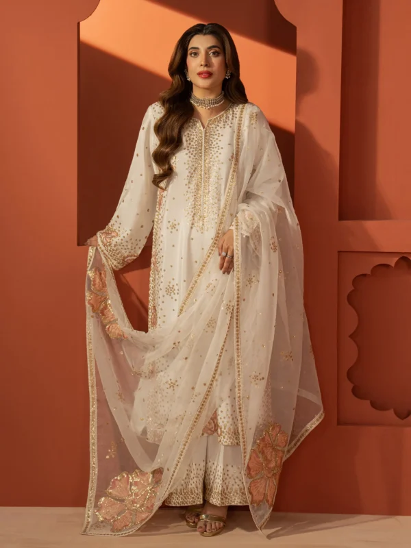 Zilverah 3-piece embroidered raw silk formal wear for Pakistani women in Norway