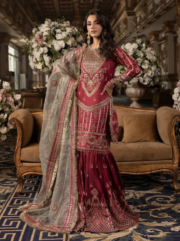 Zilverah Scarlet Silk Gharara Party Wear Dress – Buy Online Norway