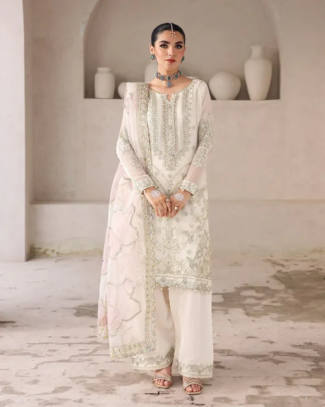 Zilverah sequin chiffon party wear 3-piece suit available to buy online Norway